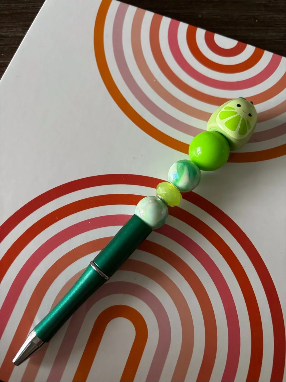 Squishmallows Lime handmade beaded pen